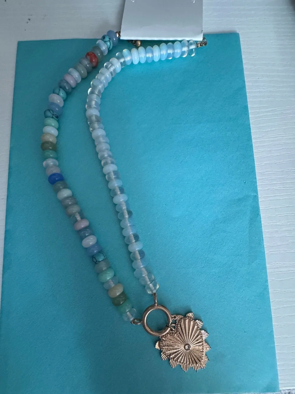 Beaded necklace Heart Charm